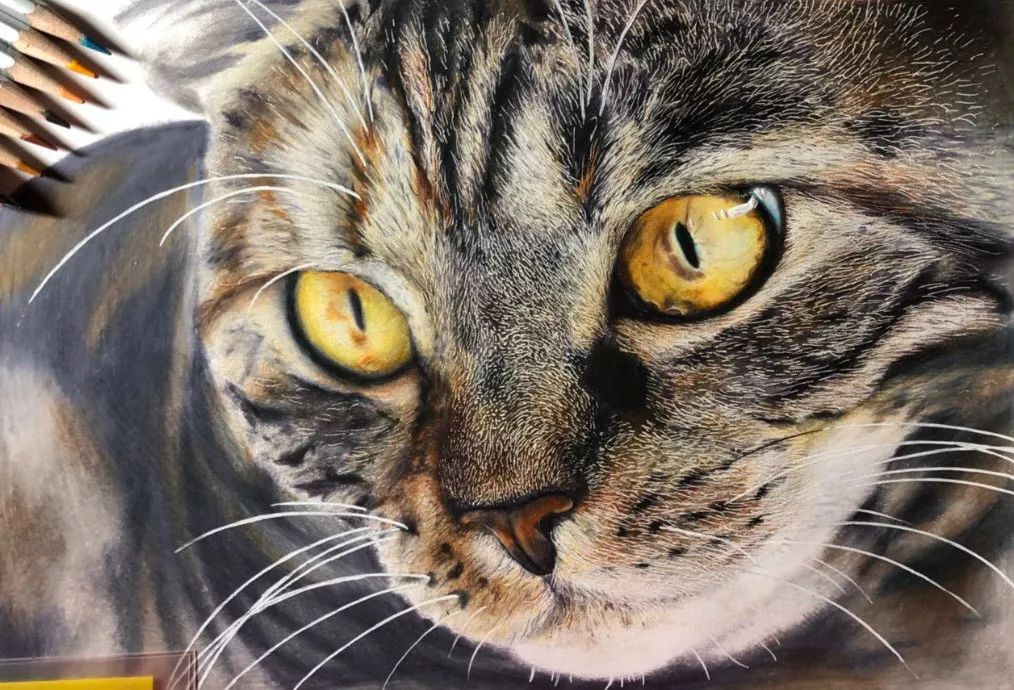 失明女孩铅笔画,手绘眼睛流泪铅笔画