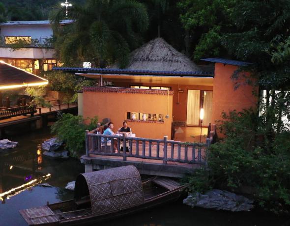 藏在河源爱心岛上的温泉民宿，巴厘岛风情小别墅，私家泡池，惊艳