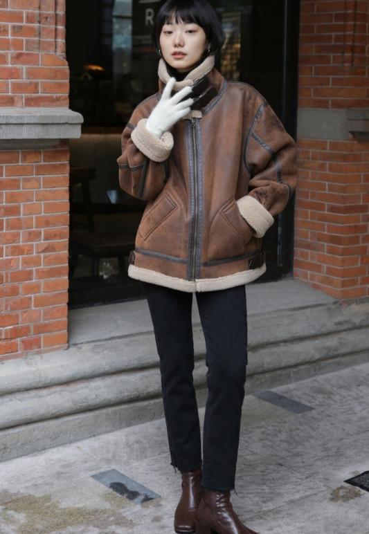 皮毛一体外套2021搭配最爆款女,中长款皮毛一体外套搭配啥