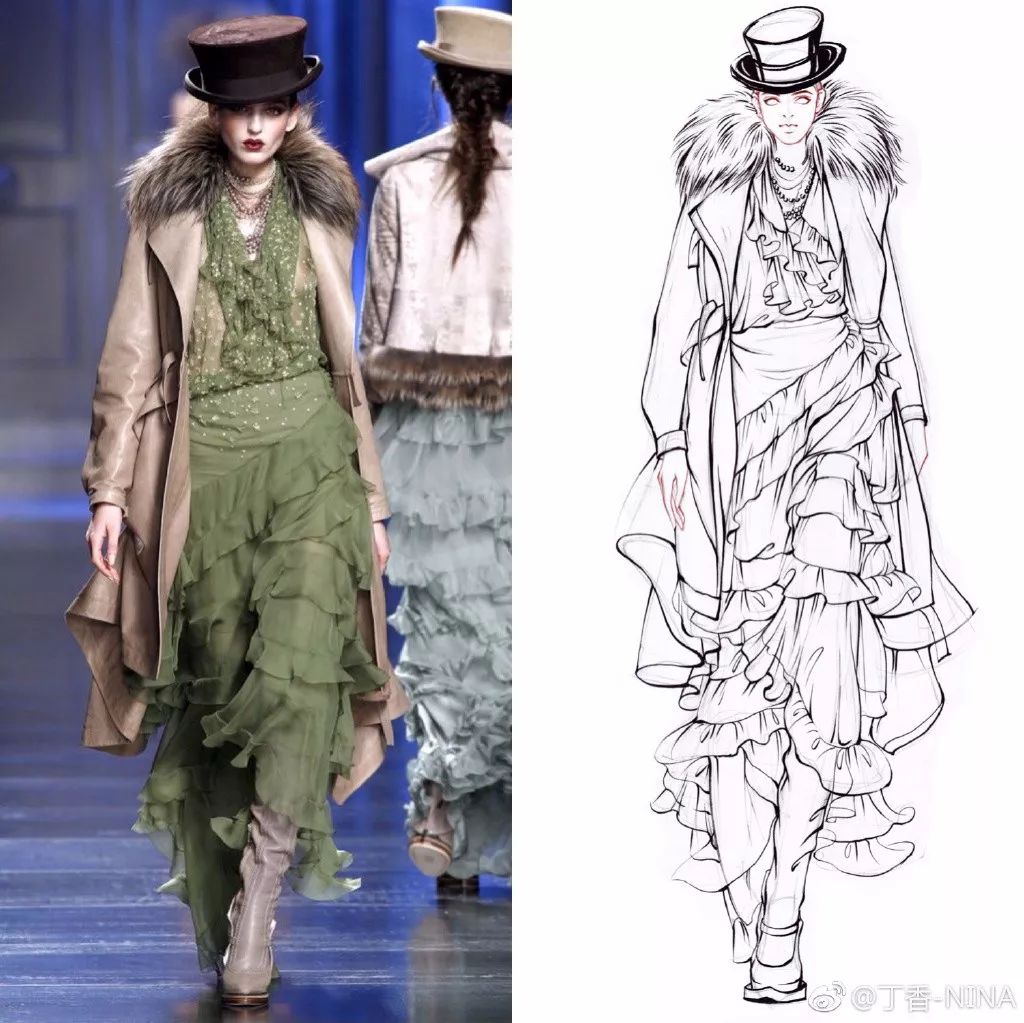 礼服怎么画好看仙气用彩铅,马克笔和彩铅裙子上色教程