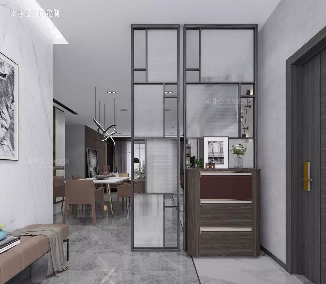 大门正对餐厅隔断效果图,客厅餐厅电视墙隔断效果图大全