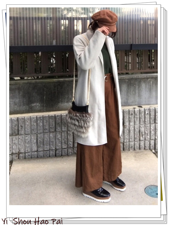 日系平价阔腿裤的搭配示例！时尚又实用的冬季穿搭参考