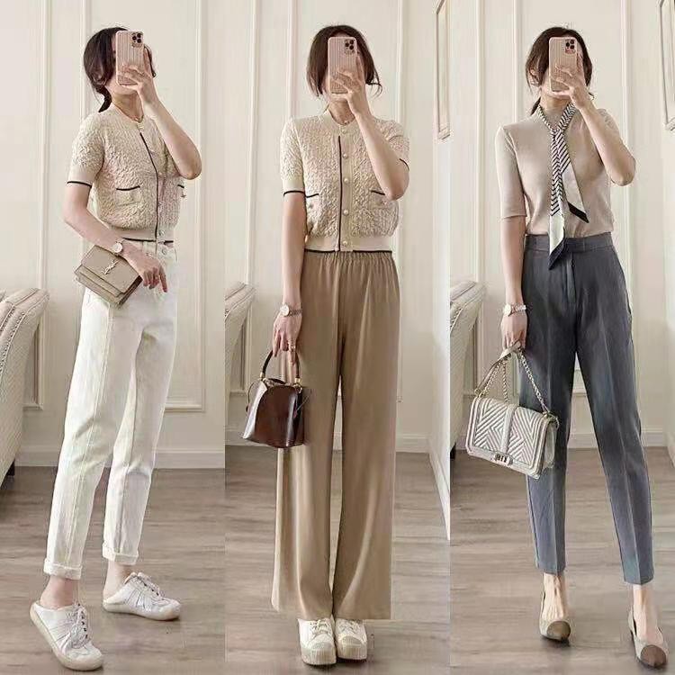 职场女夏季干练长裤穿搭,职场气质干练御姐范女装长裤