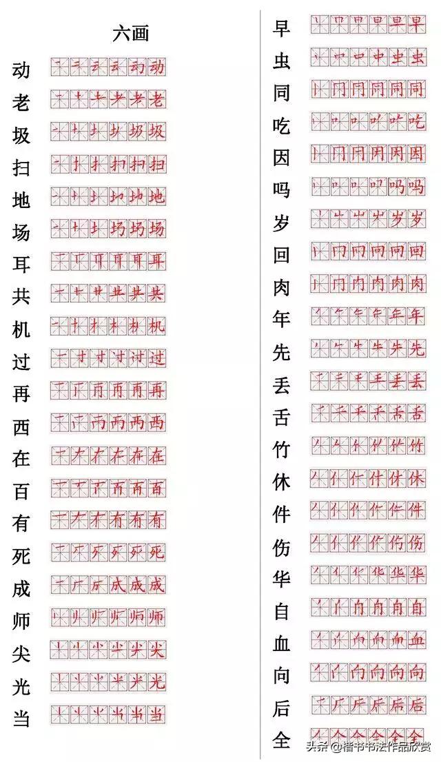 常用的300个汉字笔顺笔画演示之25,常用的300个汉字笔顺笔画演示之20