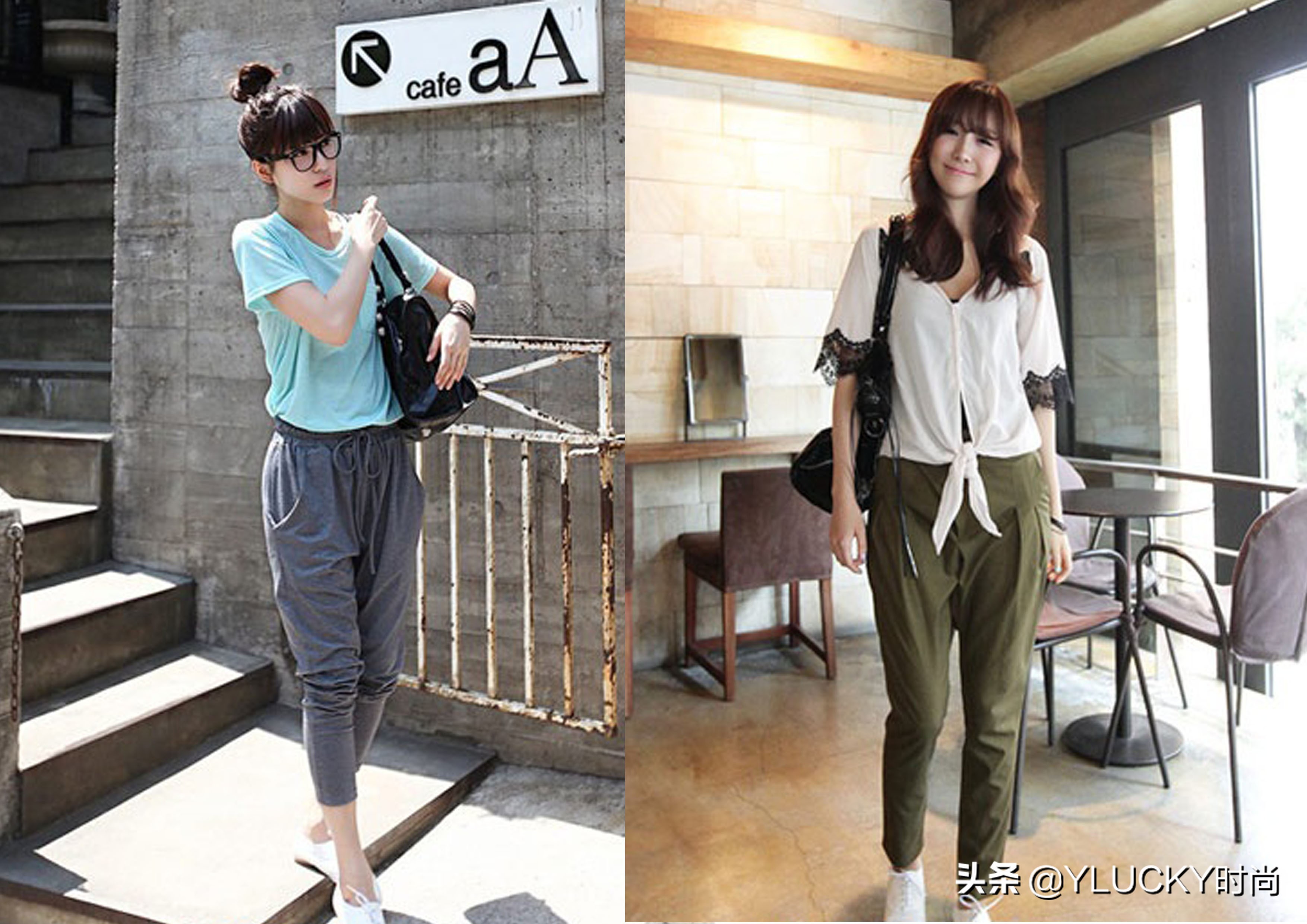 潮流高腰哈伦裤时尚垂直感,宽松哈伦裤要怎么穿才好看