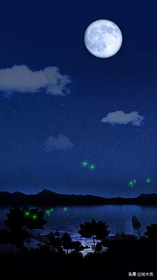 夏夜诗词佳句:松间小槛接波平,月澹烟沉暑气清