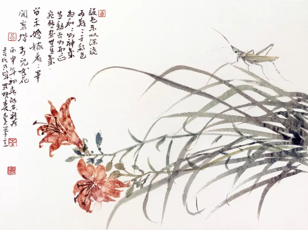 花卉好看的中国画,白描花卉临摹图片简单中国画