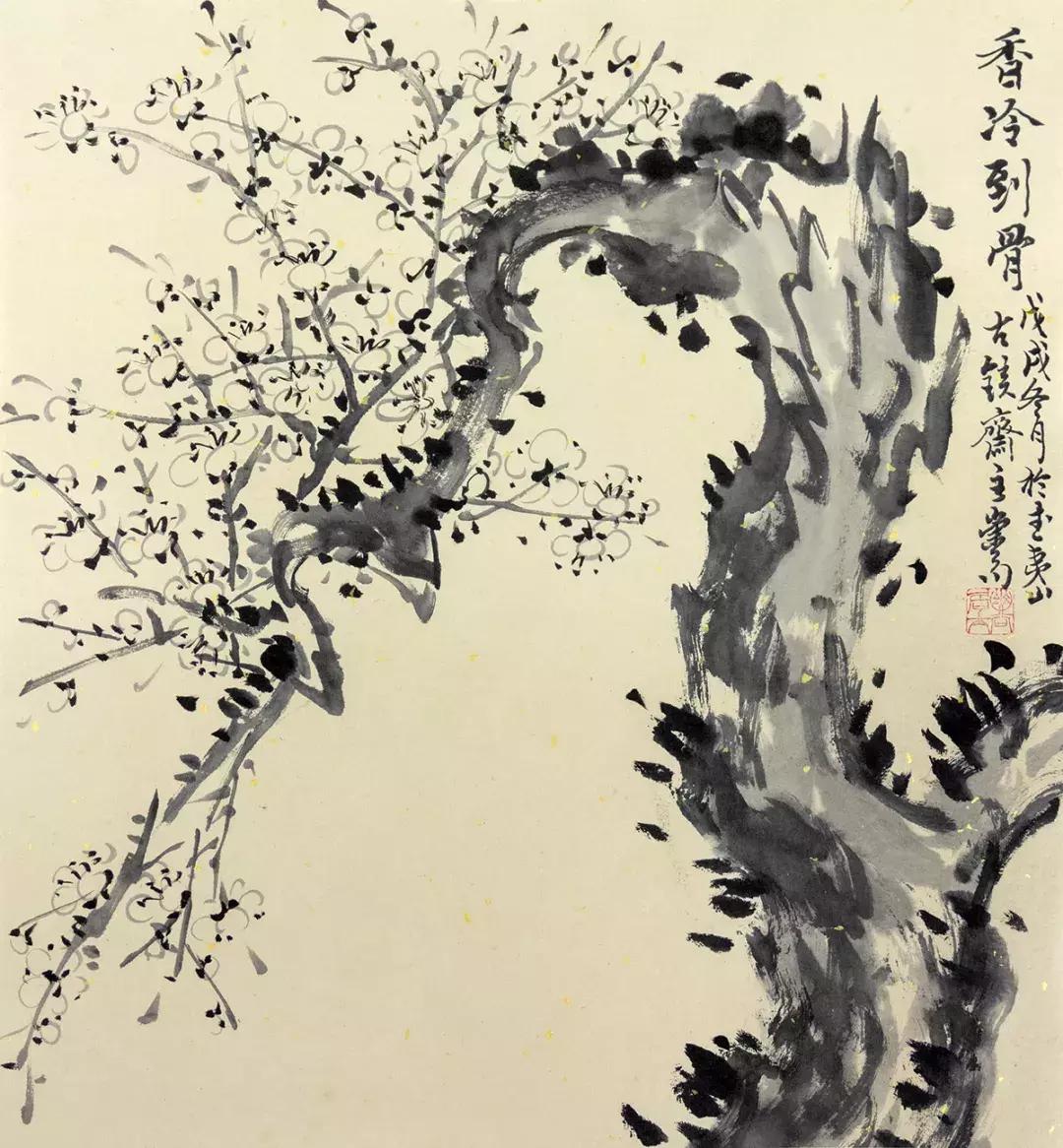 梅兰竹菊国画中的山石画法,梅兰竹菊国画写意教学视频