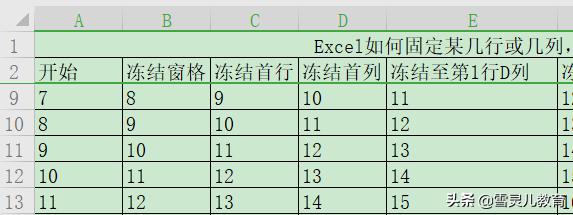 WPS表格：Excel如何固定某几行或几列，滚动拖动时固定不变？