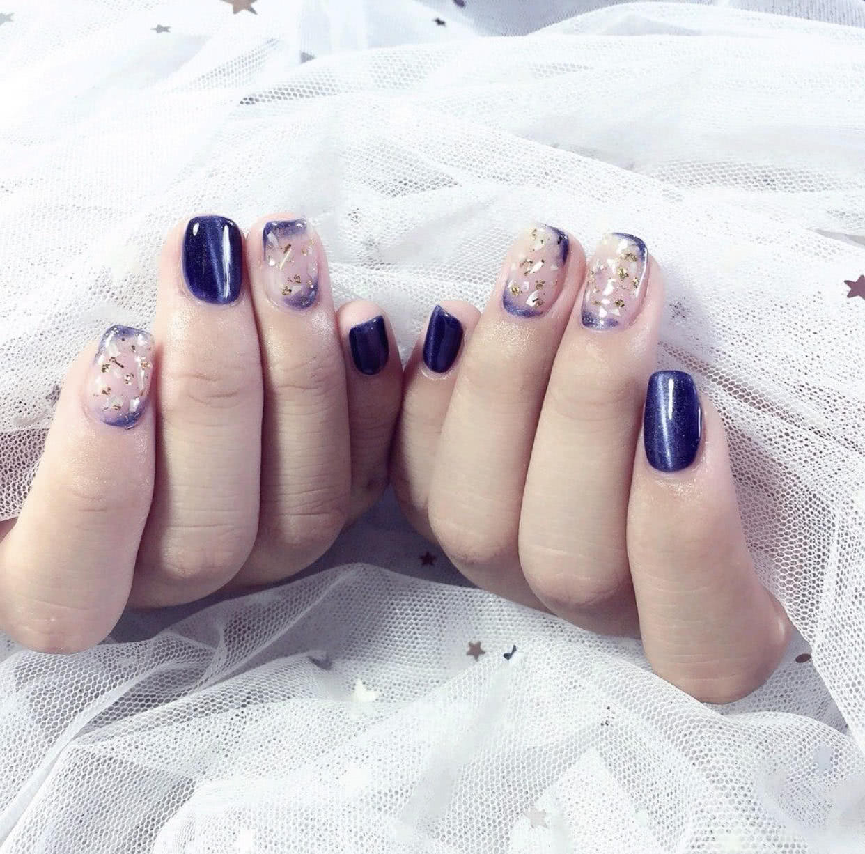 短款29号光疗晕染裸色贝壳美甲,贝壳美甲教程视频初学