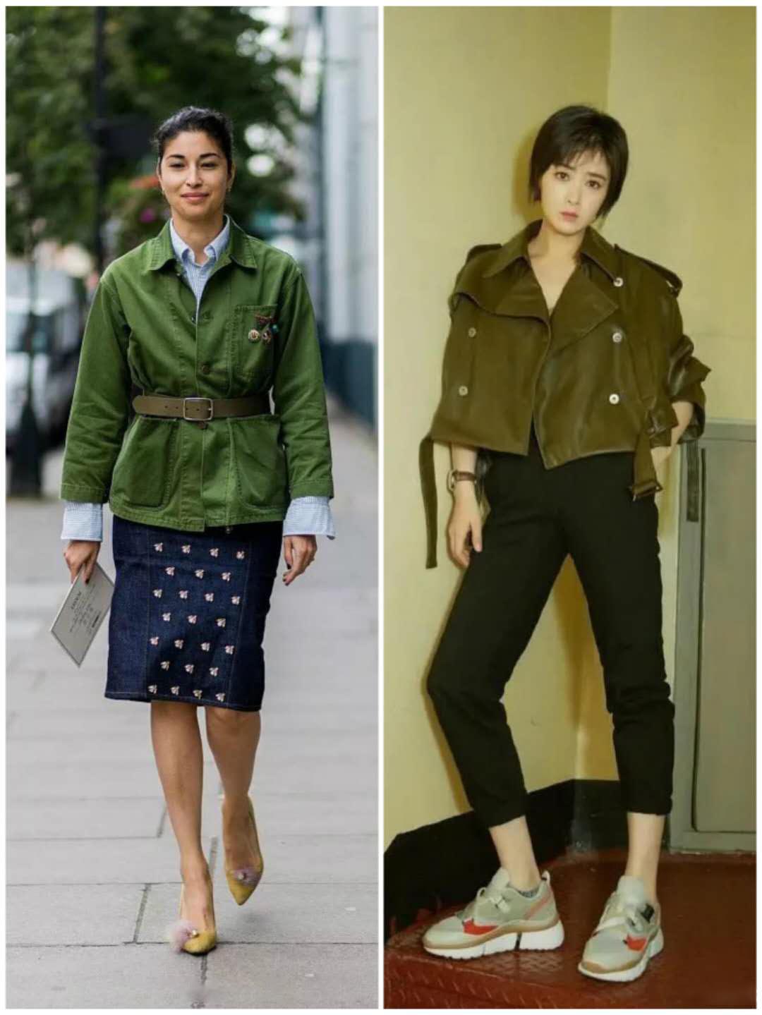 简单利落的颜色和款式搭配,好看的绿色与橙色搭配