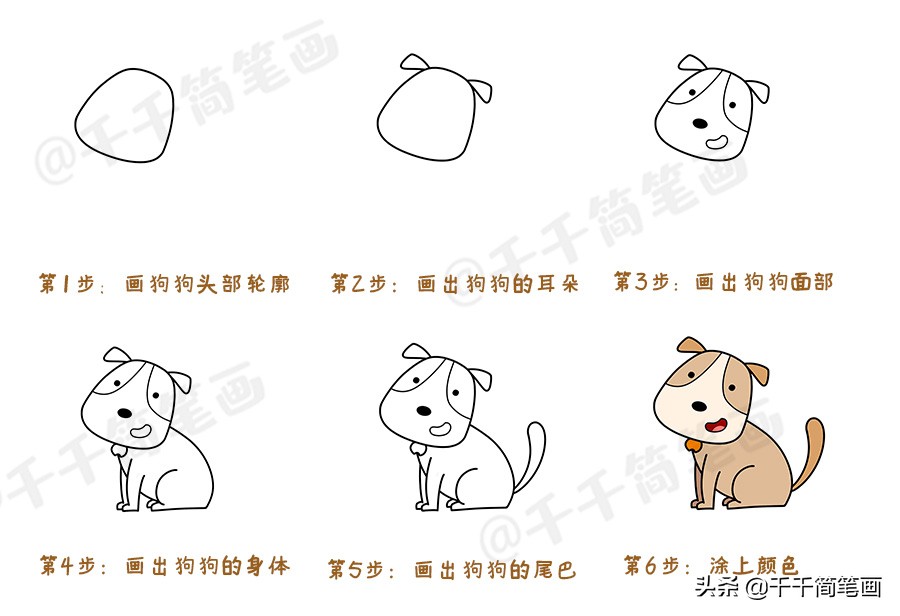 数字简笔画1到10创意画小动物,一个圆画小动物100种简笔画