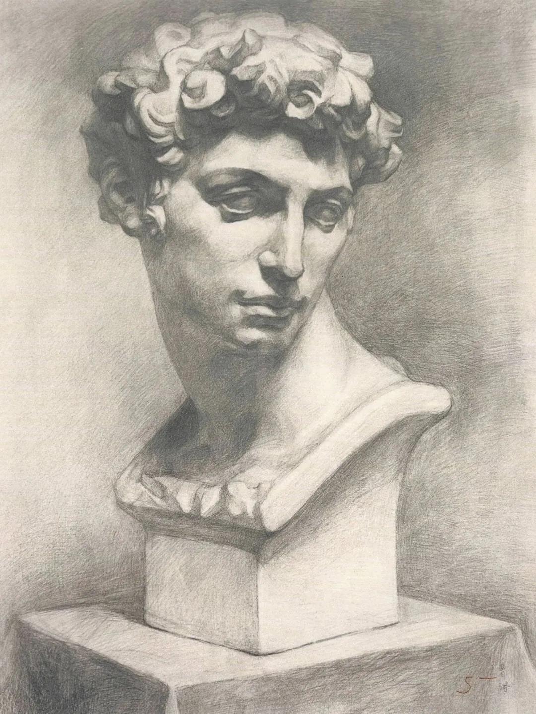 素描石膏像大师作品,石膏像名师