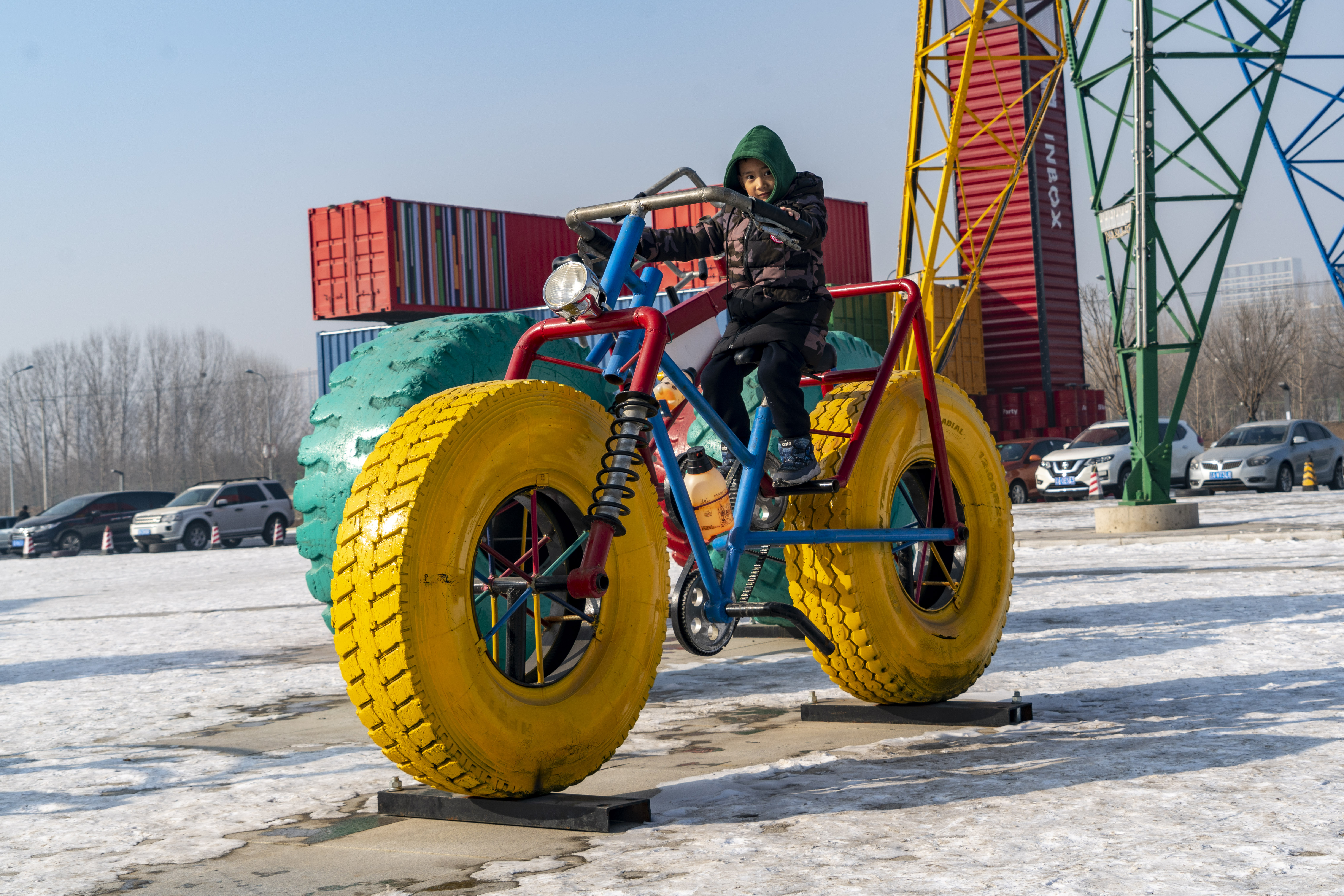 沈阳网红打卡地小火车,沈阳集装箱网红小镇花海