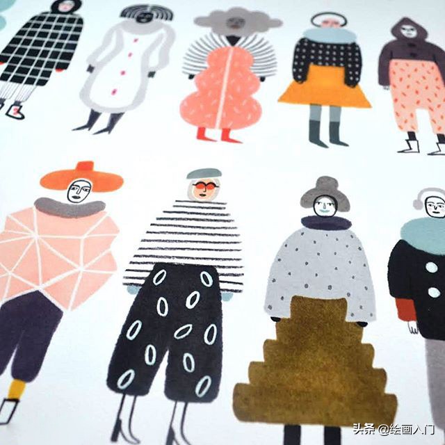 可爱温馨的手绘风插画,色彩鲜艳线条简单的插画