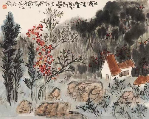 古代田园诗词山水画作品欣赏,历代名家山水画题诗