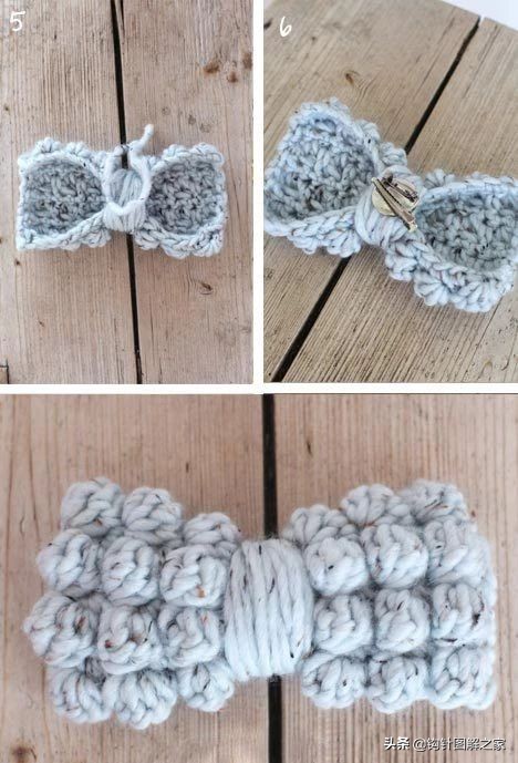 钩针蝴蝶结花样大全图解,钩针蝴蝶结教程全过程