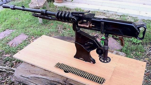哈奇开斯重机枪和九二式重机枪,哈奇开斯1914式重机枪实弹射击