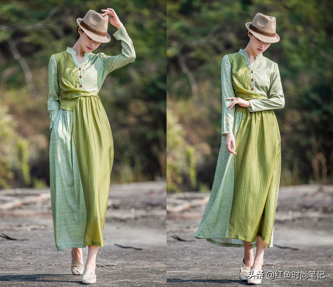 做一个内心淡然而纯净的女人，这10套简单舒服的棉麻风裙子，漂亮
