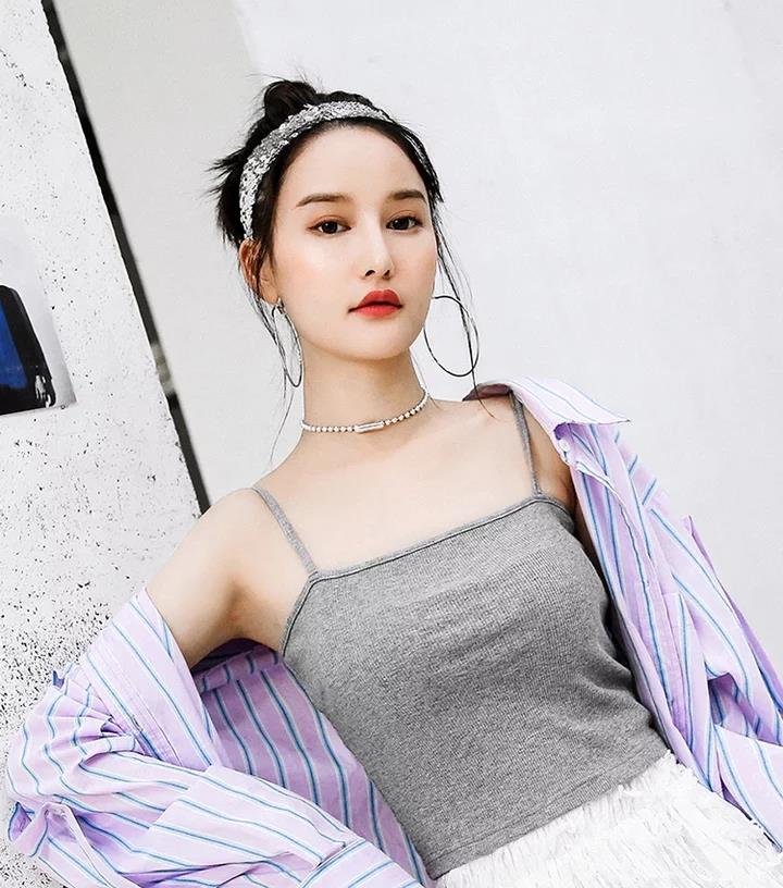 夏天针织背心搭配,好看的潮流背心