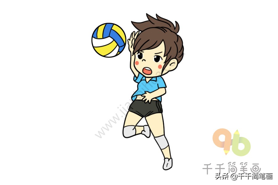 中国女排简笔画儿童画,郎平儿童简笔画