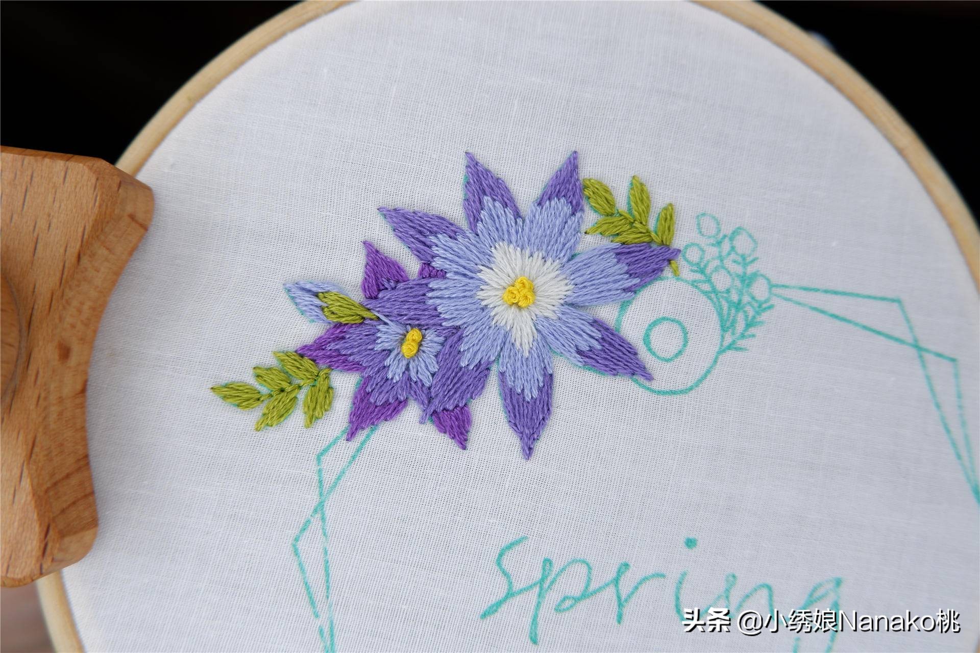 满园春刺绣教程,花环刺绣教程