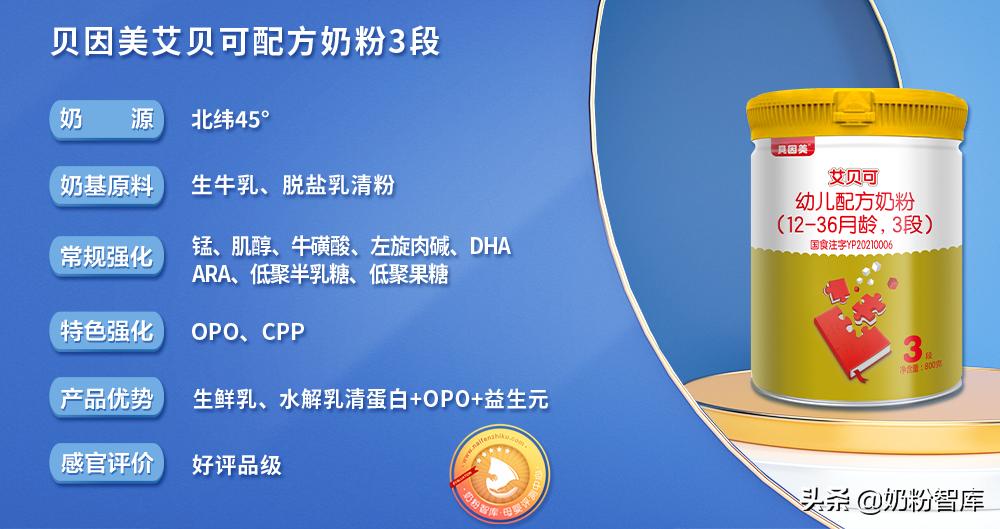 生牛乳奶粉推荐排行榜贝因美,贝因美东方冠儿童奶粉测评