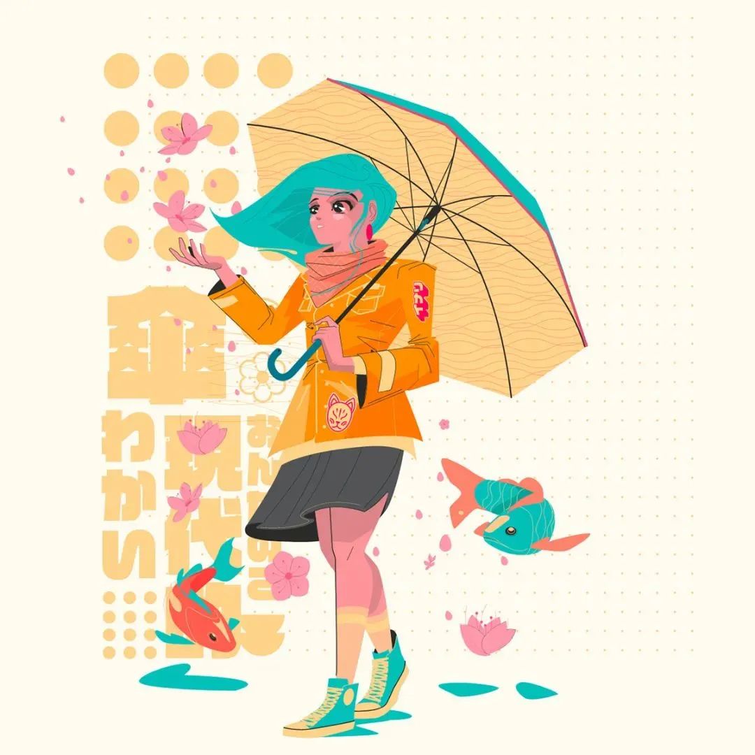 画面冲击感强烈的插画,这种手绘插画是用什么笔画的