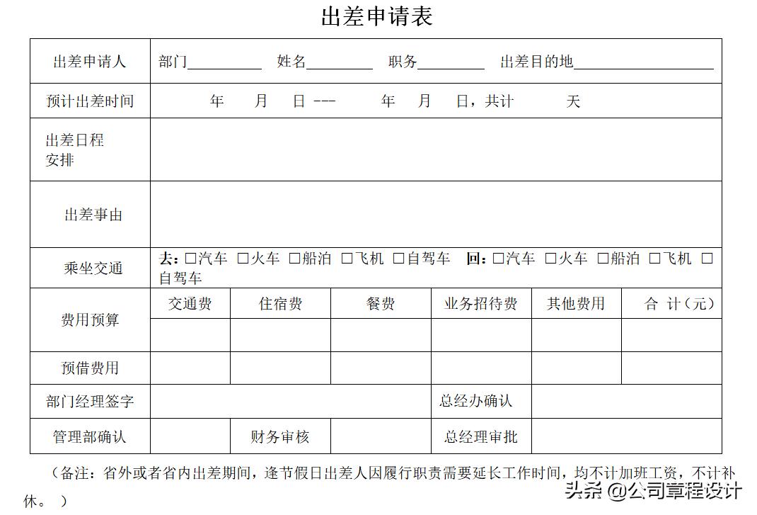 部门出差费用报销管理细则,出差报销审批制度