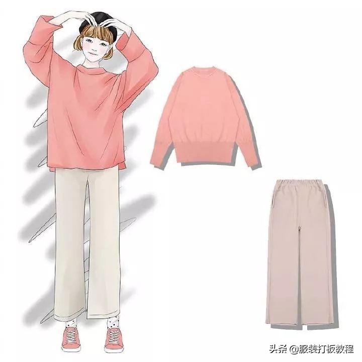 时尚穿搭手绘服装设计,纯手绘服装搭配设计稿