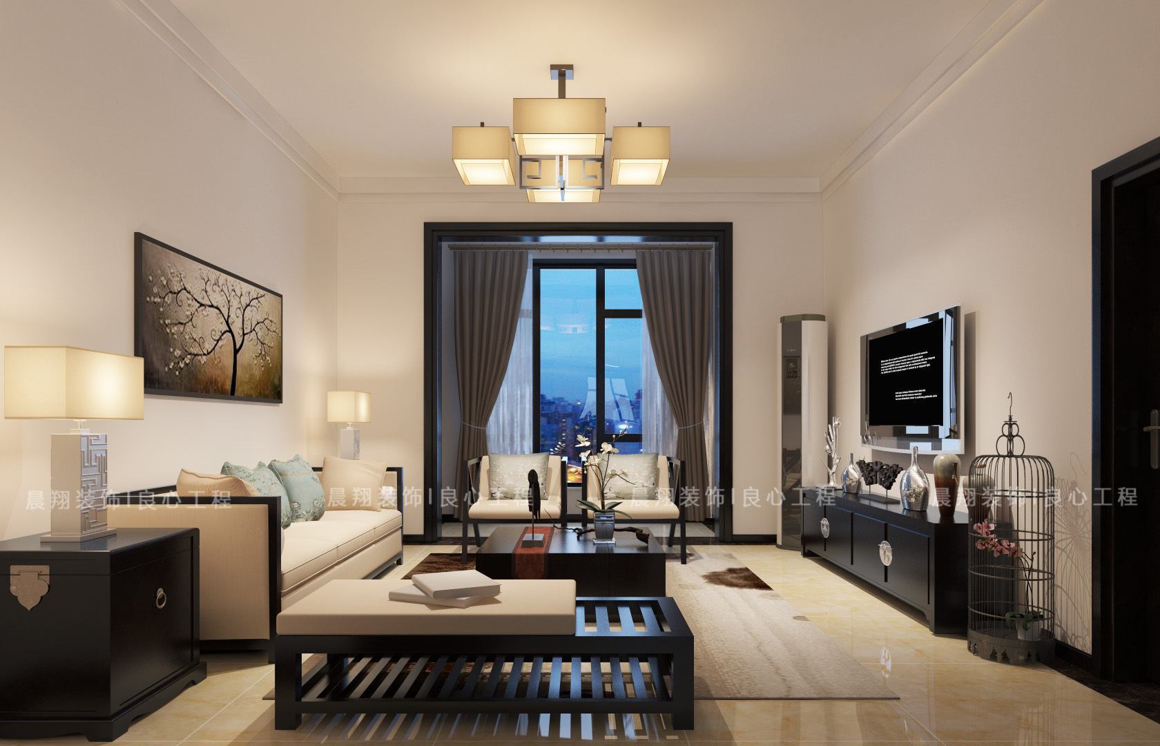 中式风格海景图,中式风格海景房