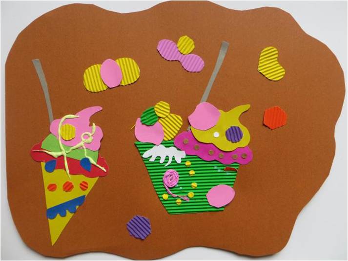 夏日冰淇淋少儿创意美术,清凉一夏主题冰淇淋绘画幼儿园