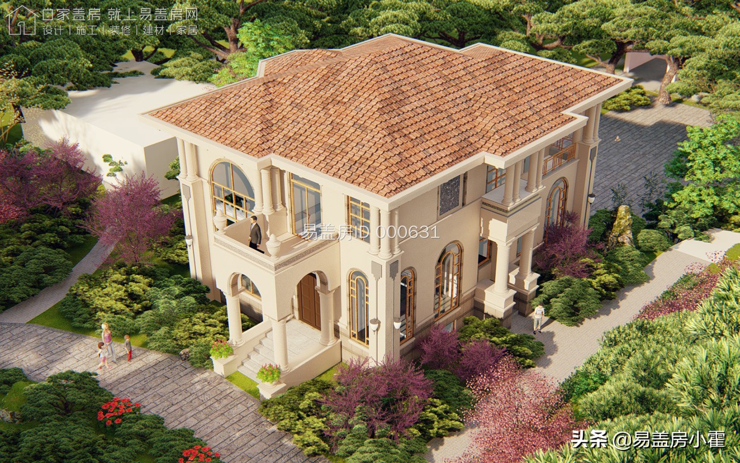 农村自建房2层欧式别墅设计,面宽10米欧式风格二层小别墅