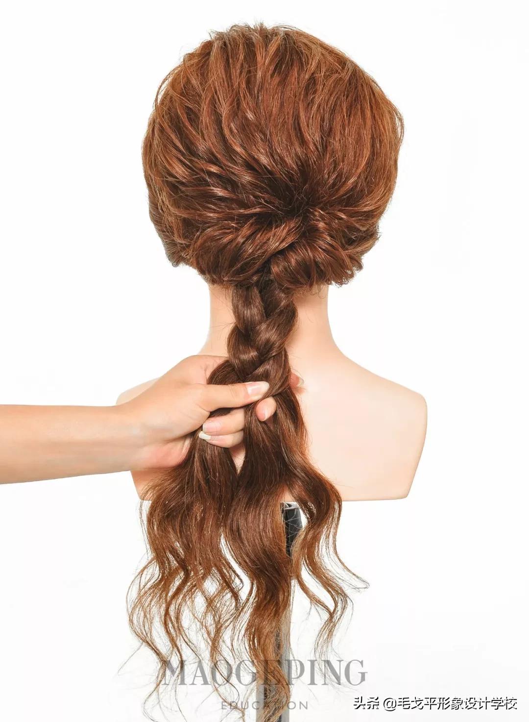 韩式齐肩盘发新娘造型,韩式扎低马尾盘发新娘