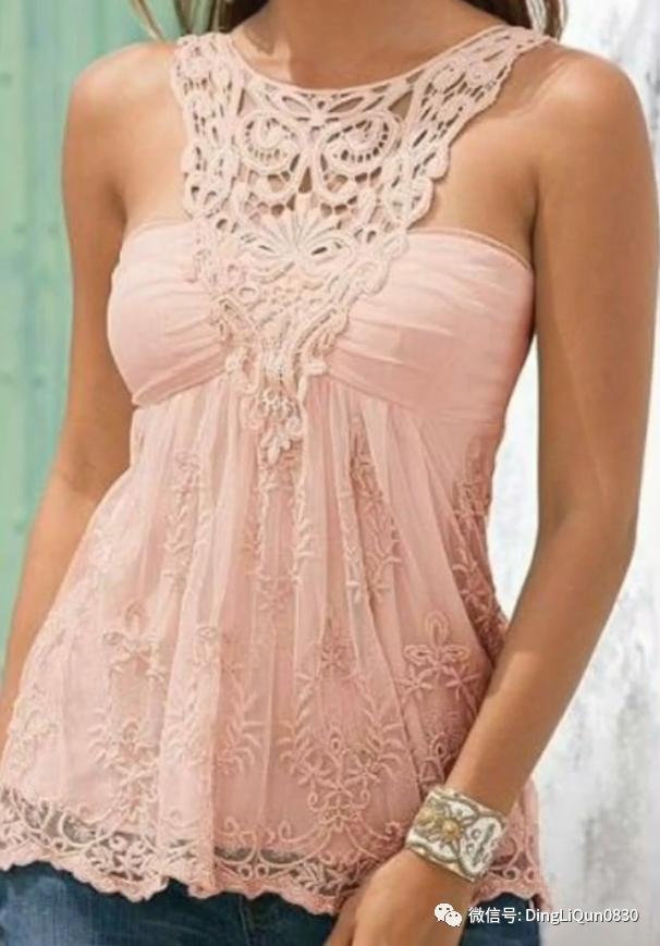 蕾丝吊带背心打底手工刺绣,刺绣蕾丝背心花边