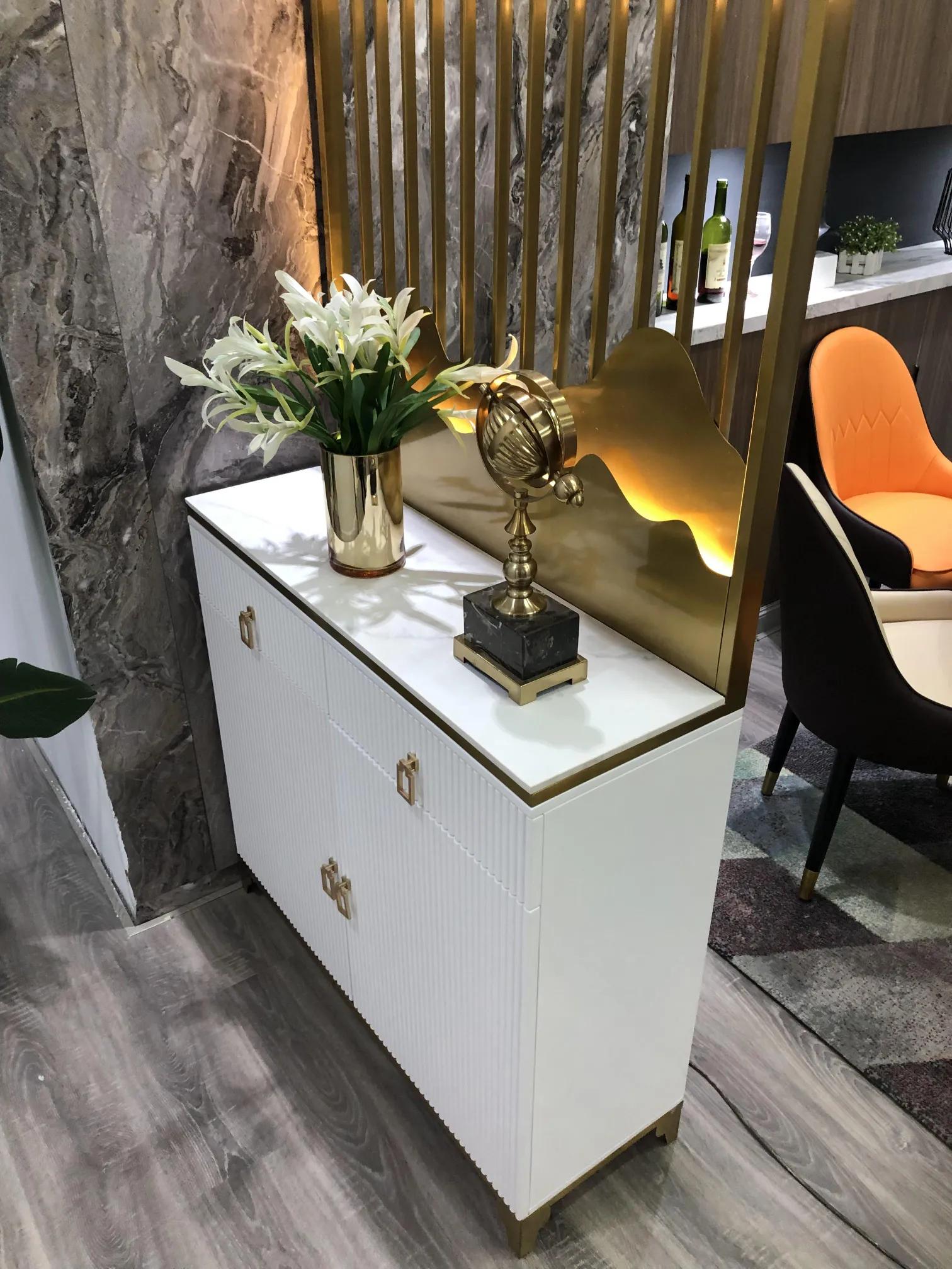 高级轻奢玄关屏风柜,客厅屏风隔断柜现代轻奢