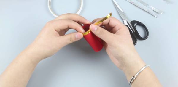 元旦节手工纸灯笼鞭炮,元旦手工立体鞭炮