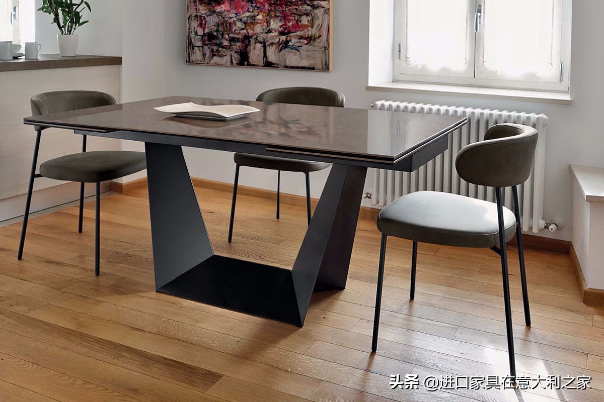 大理石餐桌一体轻奢设计,天然大理石奢石餐桌定制