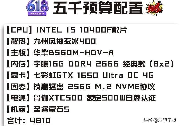 2021年7月电脑组装配置推荐,2022年3月组装电脑最佳配置清单