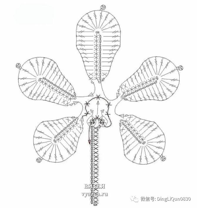 树枝树叶的编织图解,树叶钩针编织教程图解
