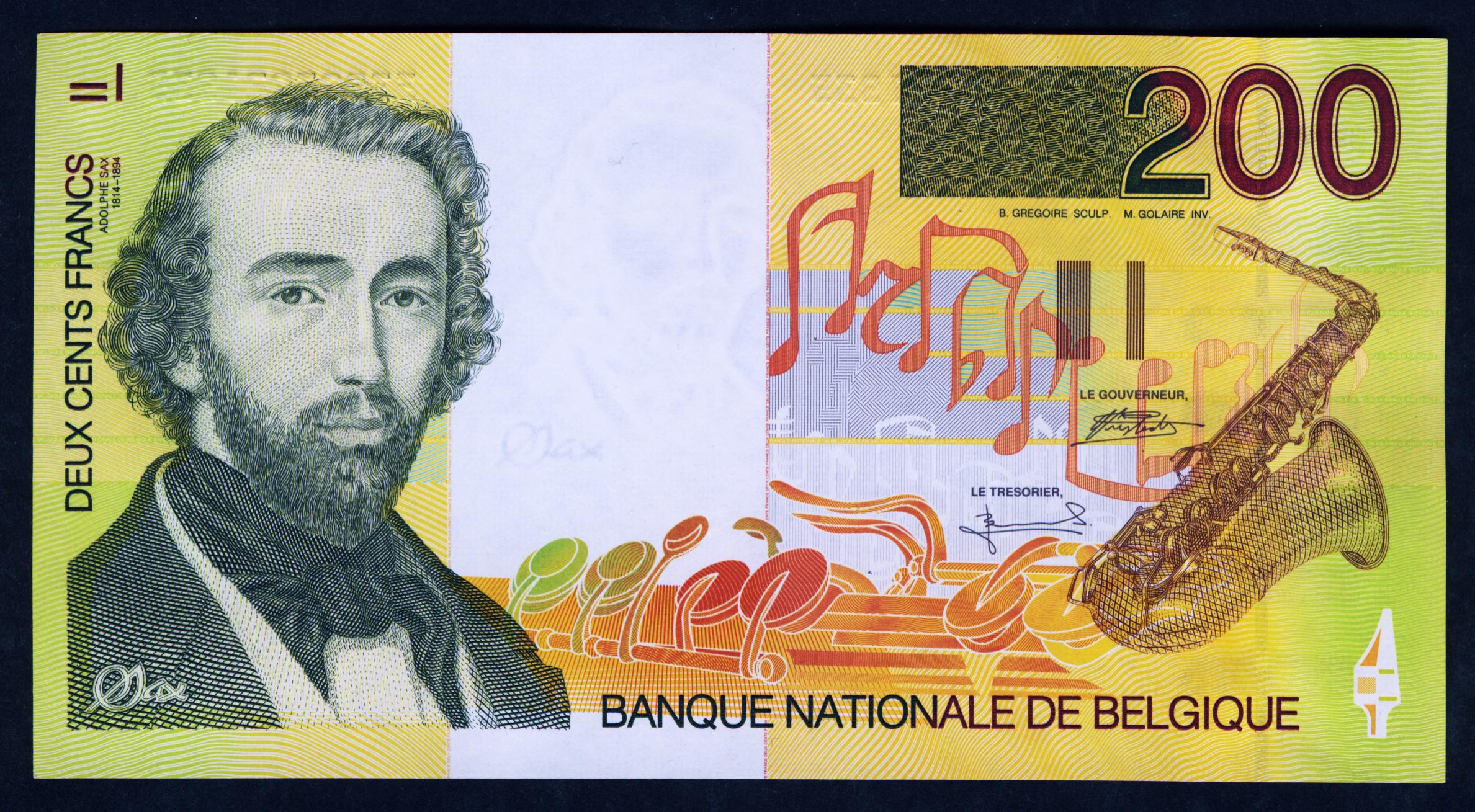 比利时200法郎赏析,萨克斯的名称来源于这位乐器大师的姓氏