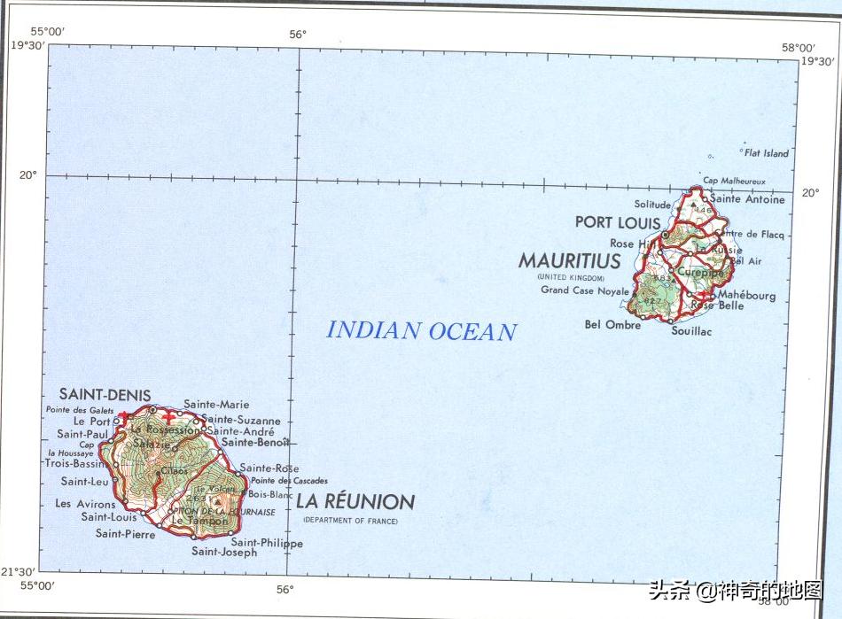 留尼汪岛和毛里求斯岛,毛里求斯与留尼汪