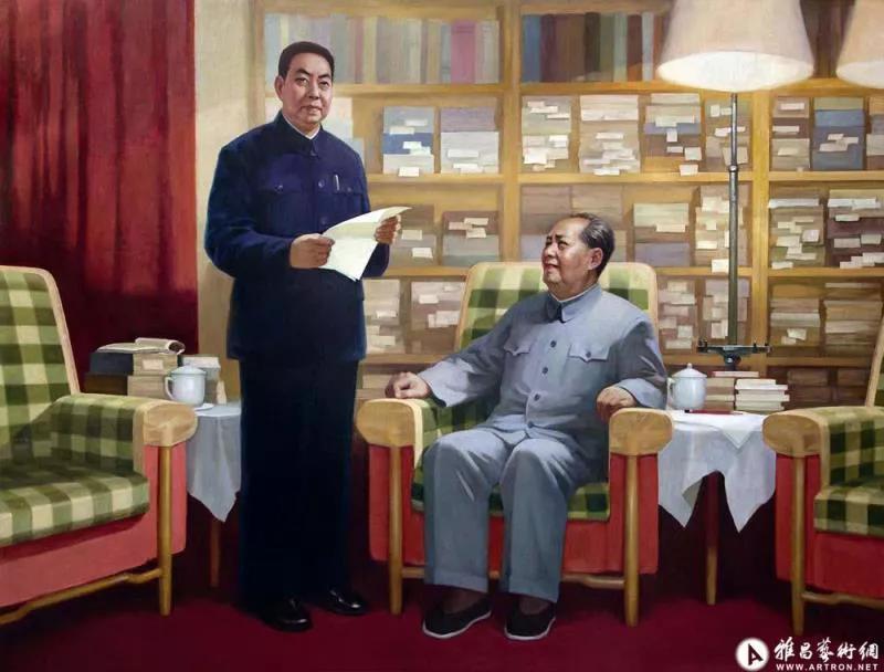 22个版本毛主席和*国锋华**同志在一起的画作,历史瞬间,永恒记忆