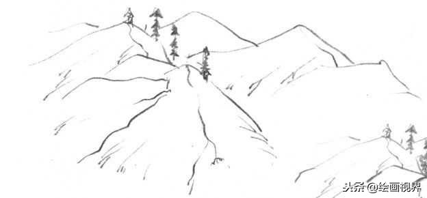山的画法教程,学习画山的各种画法