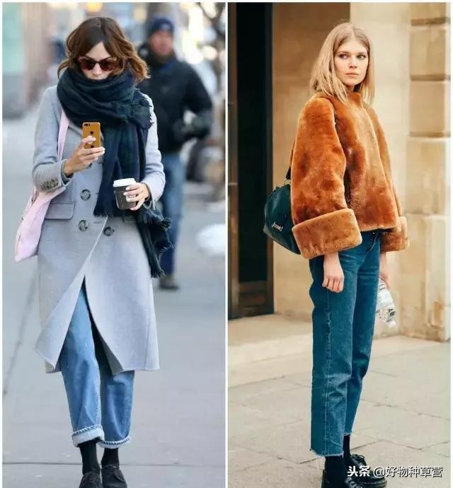 刘雯工装裤休闲穿搭,冬季不露腿穿搭显瘦