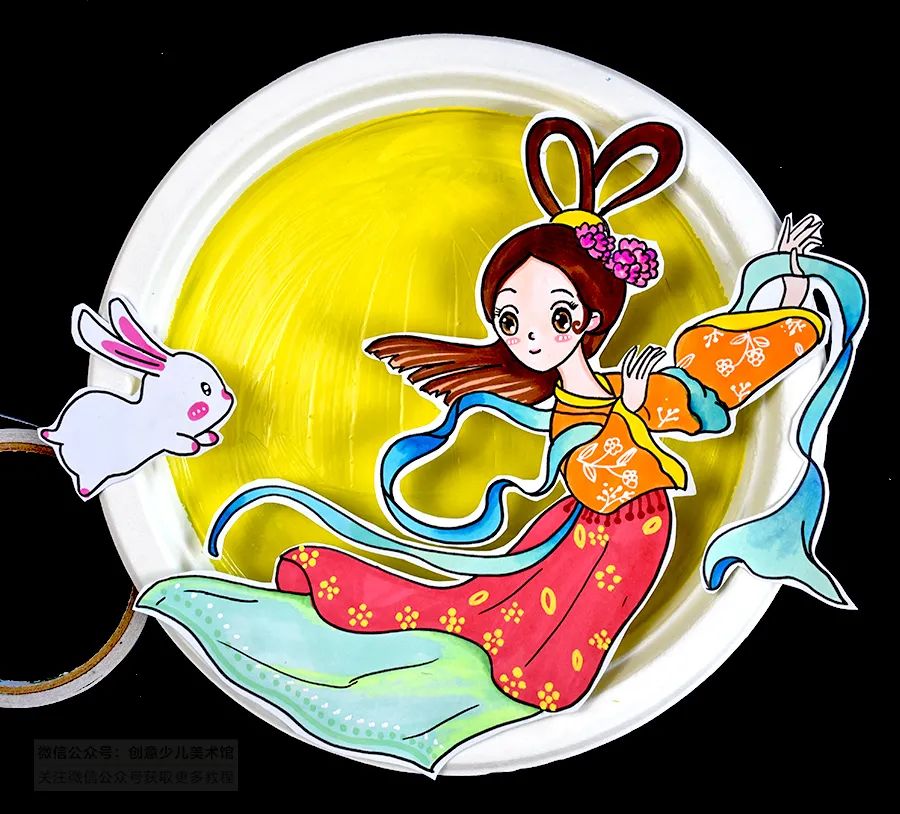 但愿人长久简笔画,千里共婵娟儿童画