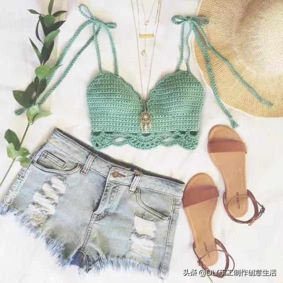 夏天来了，一定要钩一套给自己，有钩织教程