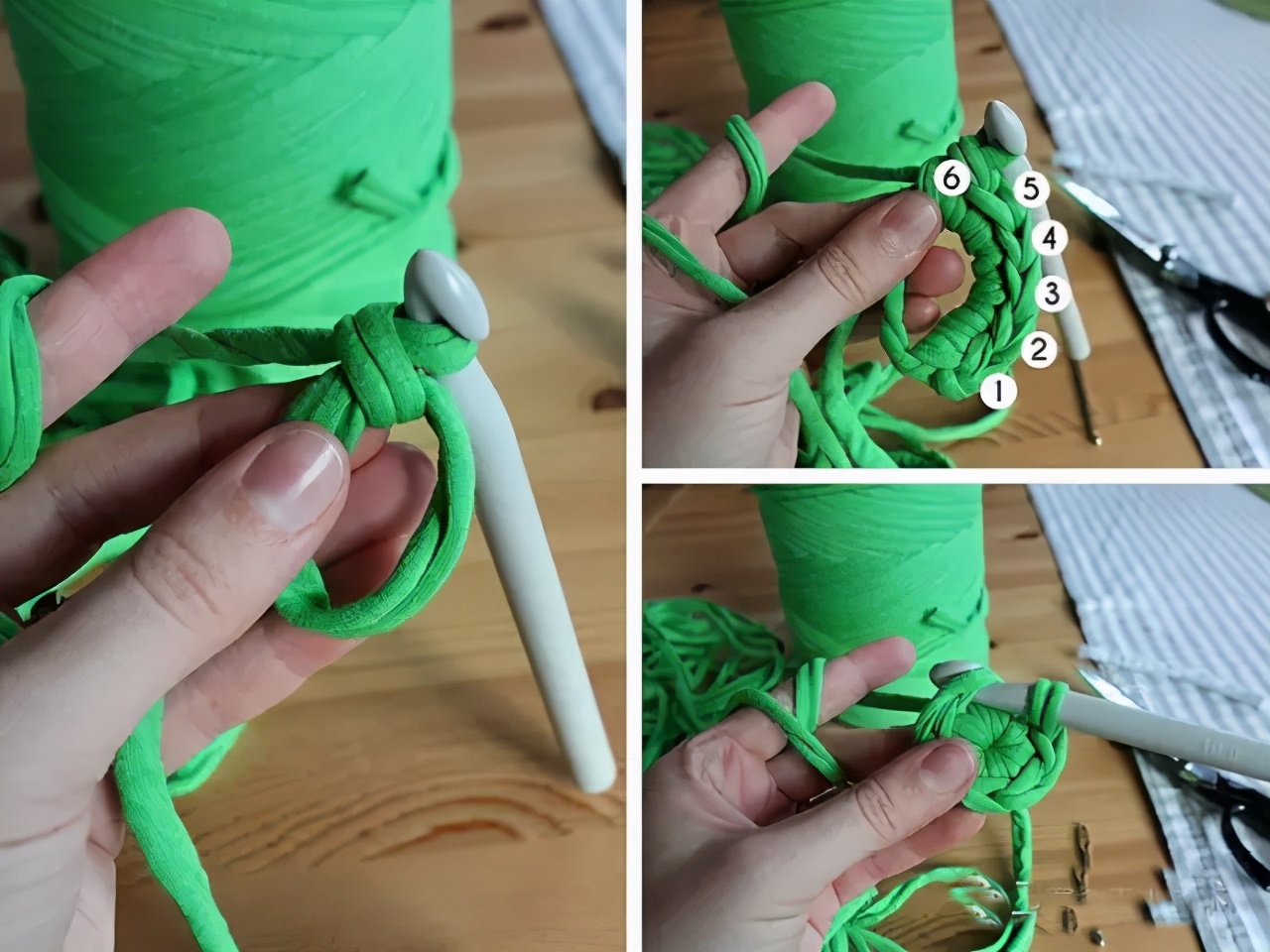 收纳盒子用布条线钩怎么钩视频,用三种毛线钩的收纳物