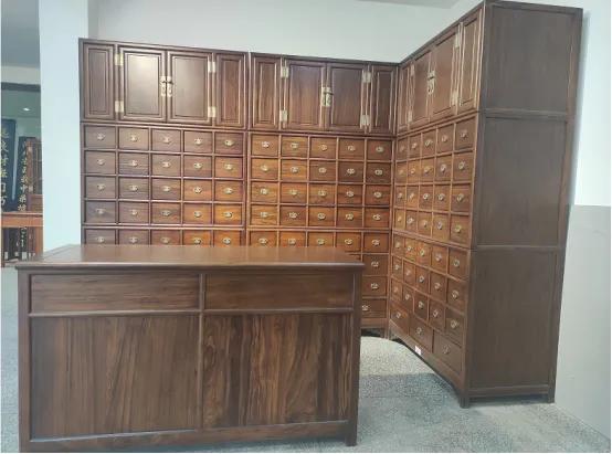 仿实木复古中药柜,实木多层中药柜