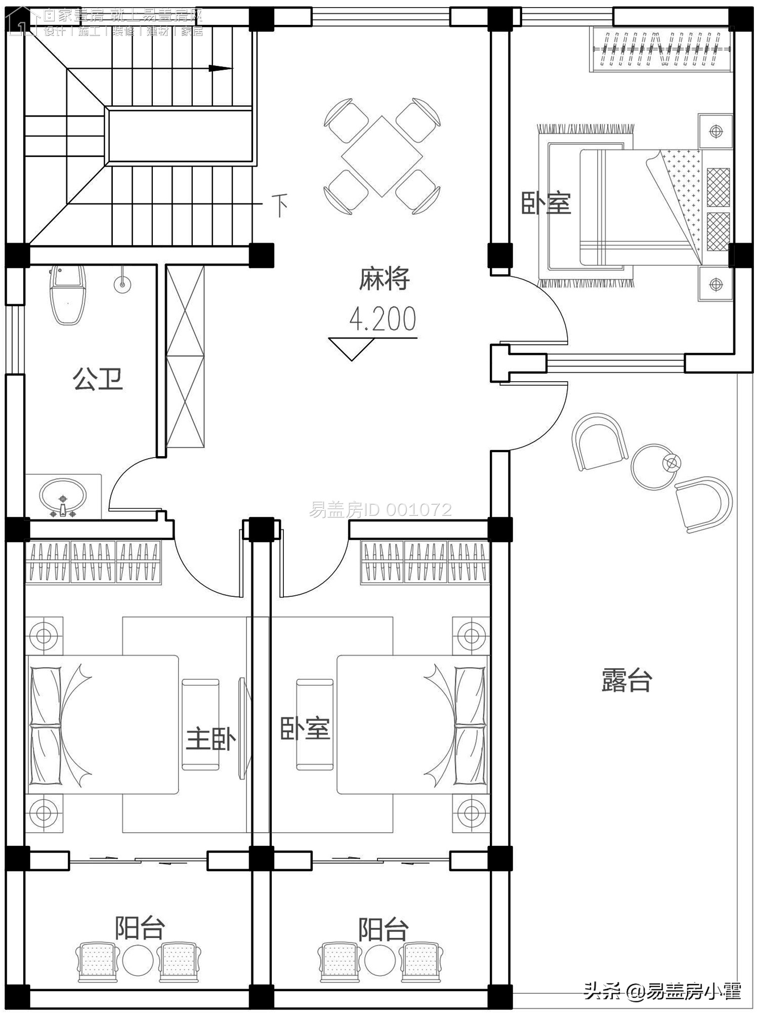 农村自建房2层欧式别墅设计,面宽10米欧式风格二层小别墅
